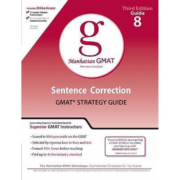Pre-Owned Sentence Correction GMAT Strategy Guide (Manhattan Gmat Prep) (Paperback) 0981853366 9780981853369