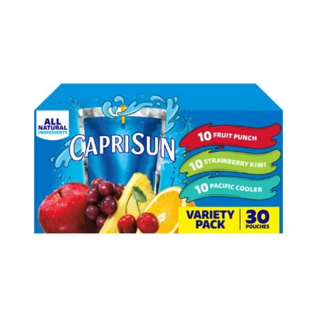 Capri Sun Variety Pack Kids Juice Pouches, Fruit Punch, Strawberry Kiwi & Pacific Cooler