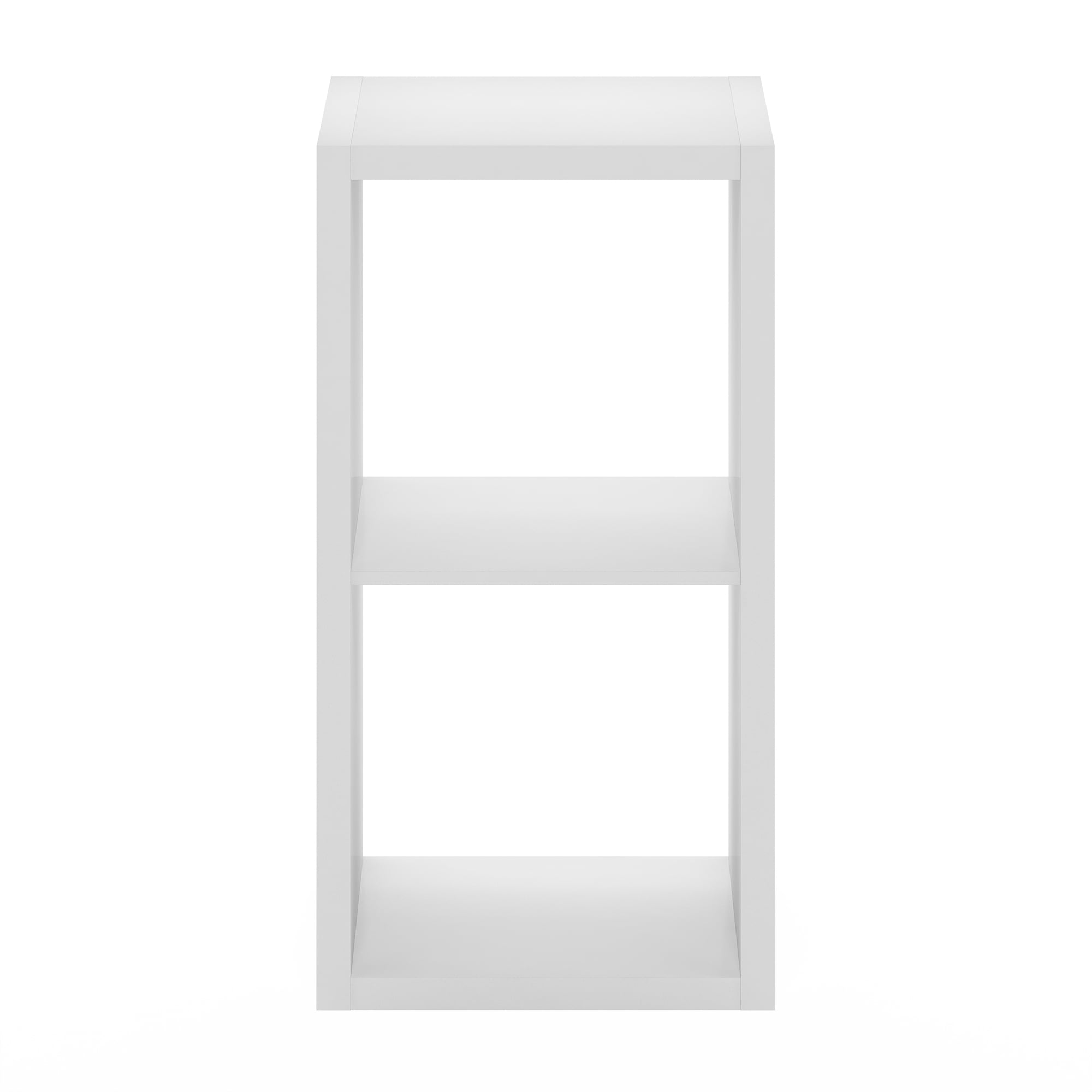 Furinno CUBICLE Book Shelf, 2-Cube Bookshelf, Extra Thick Frame Horizontally & Vertically Reversible Bookcase with Open Back, 14.6 x 16 x 30, for Living Room, Bedroom, Home Office, White