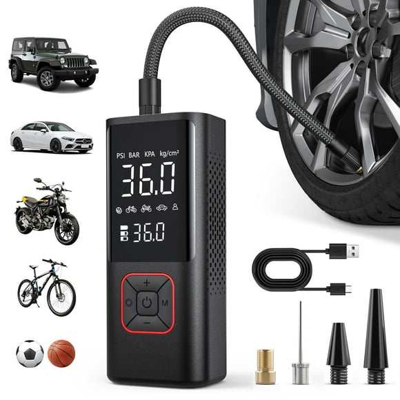 Compresor de aire portátil Powools, inflador de neumáticos inalámbrico, 150 PSI