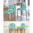 thumbnail image 5 of Green Geometric Moroccan Bar Stool Covers Set of 6, Abstract Art Teal Ombre Modern Stretch Washable Bar Chair Covers with Backs, Removable Pub Counter Height Chair Cover for Kitchen Dining Room Cafe, 5 of 7
