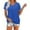 Blue, variant on biudgviw Tops for Women Trendy Short Sleeve Badydoll Shirts Crew Neck Pleated Tee Loose Solid Color Date Night Tunic Blouse