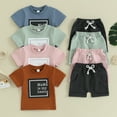 thumbnail image 2 of Toddler Baby Girls Summer Clothes Mama is My Bestie Print Short Sleeve T-shirt Tops Shorts Set Cute Infant Girl Outfits, 2 of 8