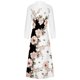 thumbnail image 5 of Moda mujer otoño estampado casual cuello pico cremallera manga larga vacaciones bolsillos vestido Fridja  yut5924, 5 of 5