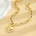 thumbnail image 5 of Gold Puffy Heart Necklace for Women Chunky Heart Choker Necklace Gold Love Statement Pendant Necklace Trendy Jewelry Gift for Women, 5 of 7