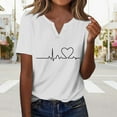 thumbnail image 5 of Tittly T Shirts for Women Spring Tops for Women Women's Short Sleeved T Shirt V Neck Top Fashionable Casual Short Sleeved Shirt Graphic Tees Tshirts Shirts White 3XL, 5 of 7