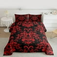 thumbnail image 2 of jejeloiu Cartoon Bowtie Bow Bedding Comforter Set,Ancient Damask Jacquard Twin Comforter Sets,Red Victorian Baroque Bedding Set For Kids,Microfiber Bedroom Decor Reversible,2-Piece, 2 of 8