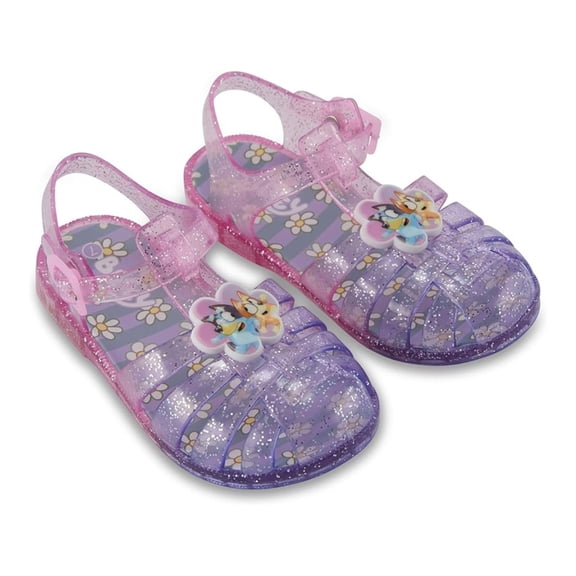 Bluey and Bingo Girl's Jelly Sandals, Printed Chilli & Bingo Jelly Shoes for Kids Pink - 7