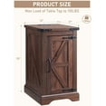 thumbnail image 2 of BOBOKY Nightstand with Charging Station, Rectangular Farmhouse End Table with Barn Door and Adjustable Storage Shelf, 17" Deep Wood Rustic Sofa Side Table for Living Room, Bedroom,Brown Color, 2 of 9