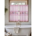 thumbnail image 4 of Pink Summer Coastal Bathroom Window Curtain, Modern Ocean Waves Starfish Shell Light Filtering Coffee Kitchen Curtains, Bedroom Living Room Curtains 2 Panel 84"x54", 4 of 6