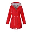 thumbnail image 1 of Chandail à Capuchon Femme Imperméable Manteau de Pluie Extérieur Rouge TG, 1 of 4