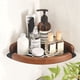 thumbnail image 4 of 2X Estantes de Baño de Madera de Nogal, Estante de Almacenamiento Esquinero para Ducha Montado en la Pared, Estante Organizador de Cocina, 4 of 5