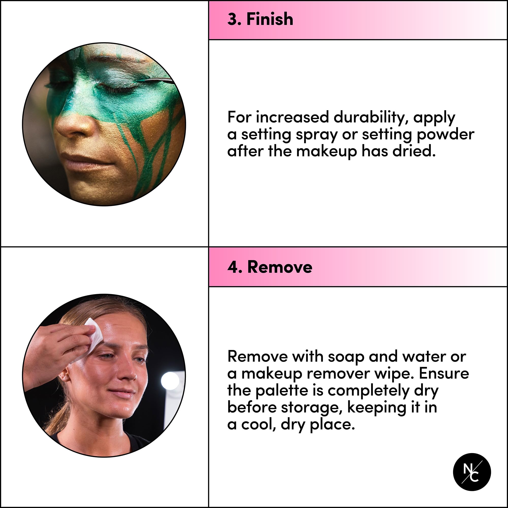 Narrative Cosmetics Metallic 12-Color Palette - Luxurious Water-Activated Makeup for Face & Body - Shimmering Shades for SFX, Cosplay, Theater, Film & TV Makeup Artists