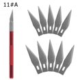 thumbnail image 1 of Engraving Non-Slip Metal Knife Kit + 40/10pcs #11 Blades Cutter Craft Knives for Mobile Phone PCB Repair Hand Tools 1set-Red, 1 of 6