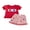 Red, variant on Baby Toddler Girl 4th of July Outfits 6 12 18 24 Months 2T 3T 4T Short Sleeve Letter Embroidery Ruffle Tops and Shorts Set Summer Clothes
