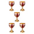 thumbnail image 1 of Naiovety Exquisita copa de vino Copa de cristal en relieve para conocedores de vino Vasos sofisticados Calabaza roja dorada Type2 NO2, 1 of 1