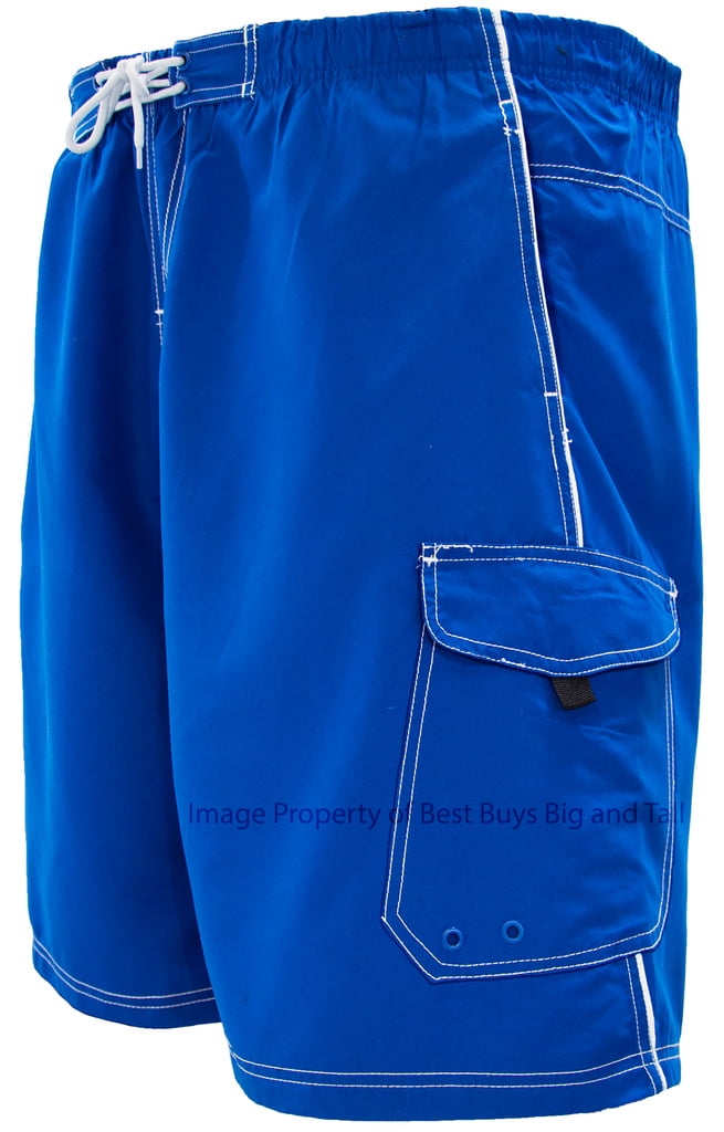 H2O Sport Tech Big & Tall Men’s Cargo Swim Trunks with Side Piping 2XL