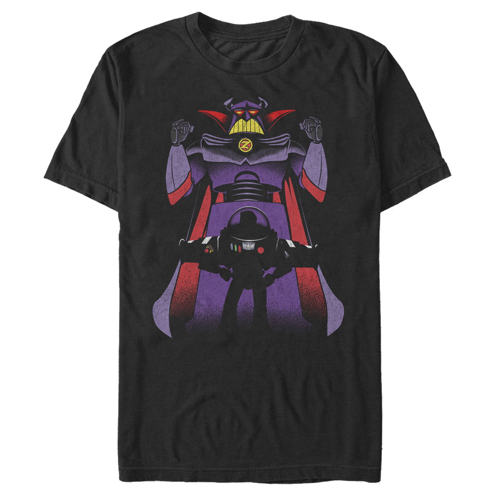 Men's Toy Story Zurg With Buzz Lightyear Silhouette  Graphic Tee Black Medium