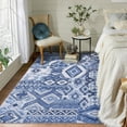 thumbnail image 3 of Geetinfly 5*7FT Area Rugs 5in*7in Washable Ethnic Tribes Area Rug Vintage Patchwork Distressed Floor Cover Stain-Resistant Rug Carpet Blue blue, 3 of 7