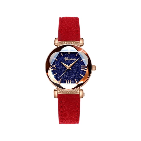 Resicozy Womens Watches with Leather Elegant Ladies Causal Watches Classic Wristwatch for Small Wrists Gift Red