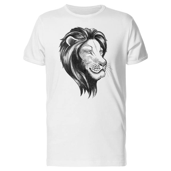 Cool Grunge Lion Head Sketch Tee Men's -Image by Shutterstock