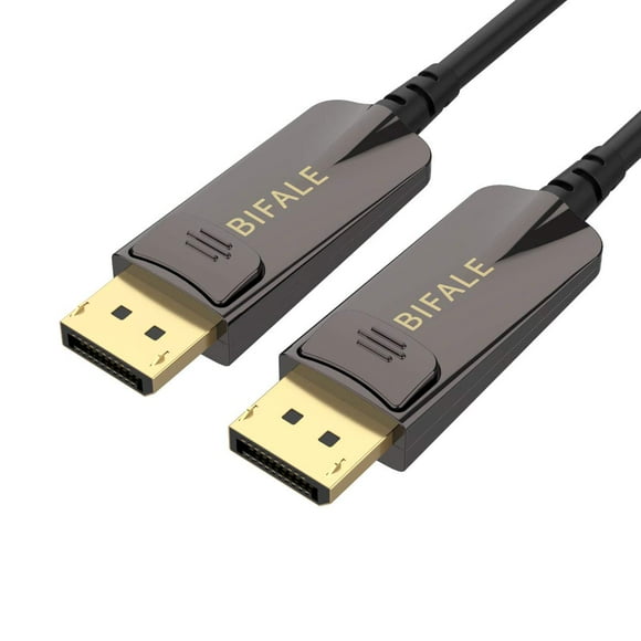 BIFALE DP Fiber Optic Cable 25ft, 8K Fiber Displayport Cable Support HBR3, DSC 1.2, HDR10, 32.4Gbps, 8K@60Hz, 4K@144Hz, Thin and Slim Fiber DP1.4 Cable