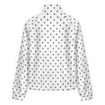 thumbnail image 6 of Jackets for Women Winter Coat Jackets Flannel Stand Collar Jacket(Black Polka Dots White Background,Size:S-4XL), 6 of 7