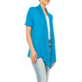 thumbnail image 2 of MOA Collection Women's Asymmetrical Hem Short Sleeves Cardigan, 2 of 6