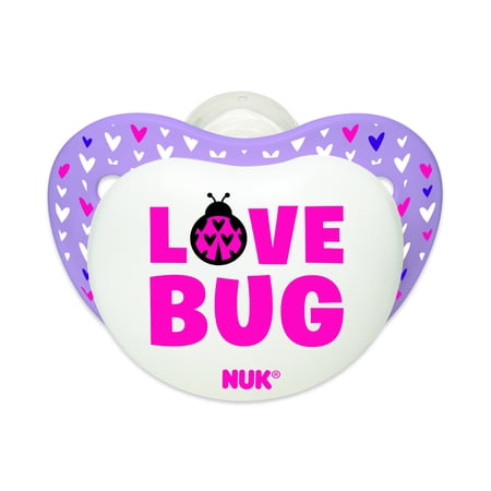 NUK Design Shield Silicone Orthodontic Pacifier, Set of 4, Size 1, Girl Designs