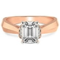 thumbnail image 4 of IGI Certified 1 Carat Emerald Shape Lab Grown Diamond Engagement Ring | 14K Rose Gold | Delanie Side Cuff Lab Diamond Ring | FG-VS1-VS2 Quality Friendly Diamonds, 4 of 6