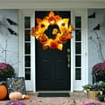 thumbnail image 6 of Halloween Wreath Decor - Spooky Ghost & Pumpkin Door Hanging - Fall Harvest Maple Leaf Arrangement - Indoor/Outdoor Festival Decoration - 18" Scary Party Wreath, 6 of 6