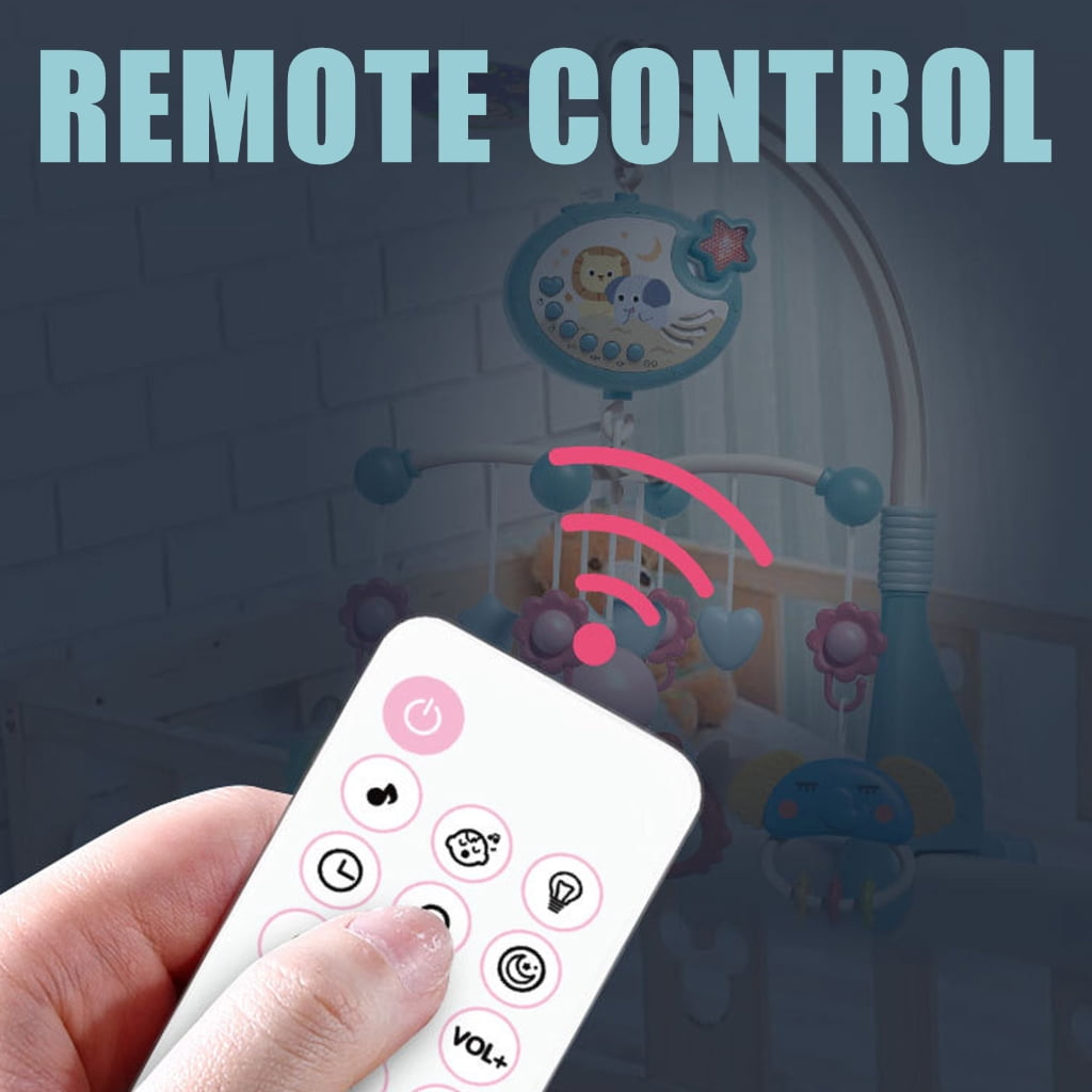 Sinyiin Infant Bedside Music Toy With Ceiling Light Show Auto Spin Mobile 400 Built In Lullabies Wireless Remote For Newborns