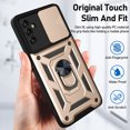 thumbnail image 7 of Feishell Compatible with Samsung Galaxy A13 5G Case with Sliding Camera Lens Cover and Ring Kickstand Heavy Duty Military Grade Protection Phone Shockproof Back Cover for Samsung A13 5G, Gold, 7 of 7