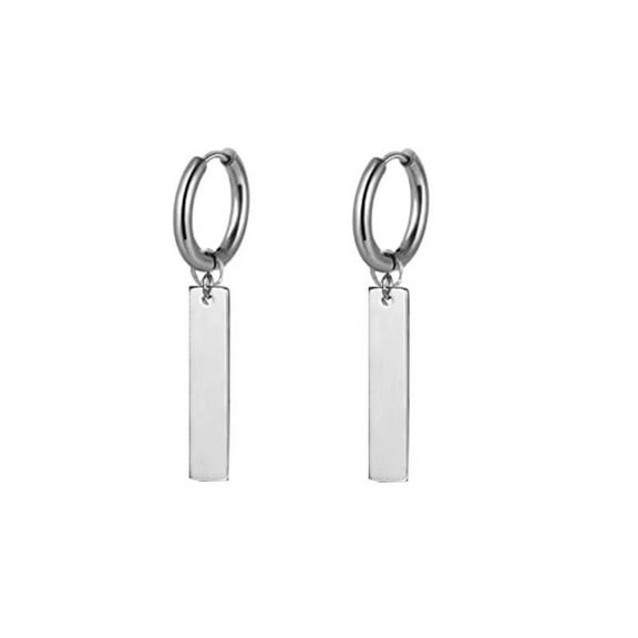 Surgical Steel 15mm Hoop 2cm Bar Earrings Minimalist Korean Earrings