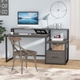 thumbnail image 2 of Tribesigns 59 inch Computer Desk with Storage Shelves and File Drawer, Large Home Office Desk with Hutch and Monitor Stand Riser Shelf (Gray), 2 of 7