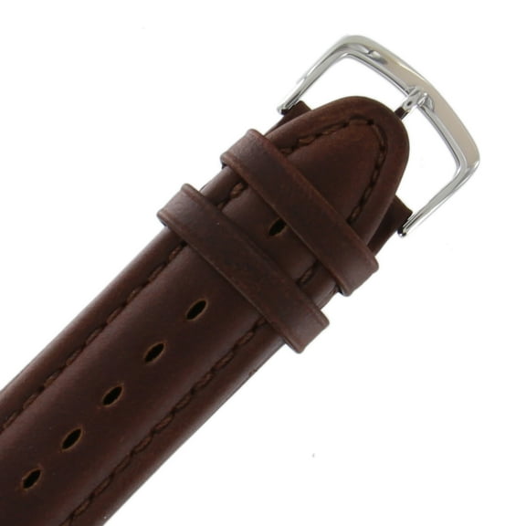 Hadley Roma MS882 22mm Long Brown Oil Tan Leather Stitched Mens Watch Band