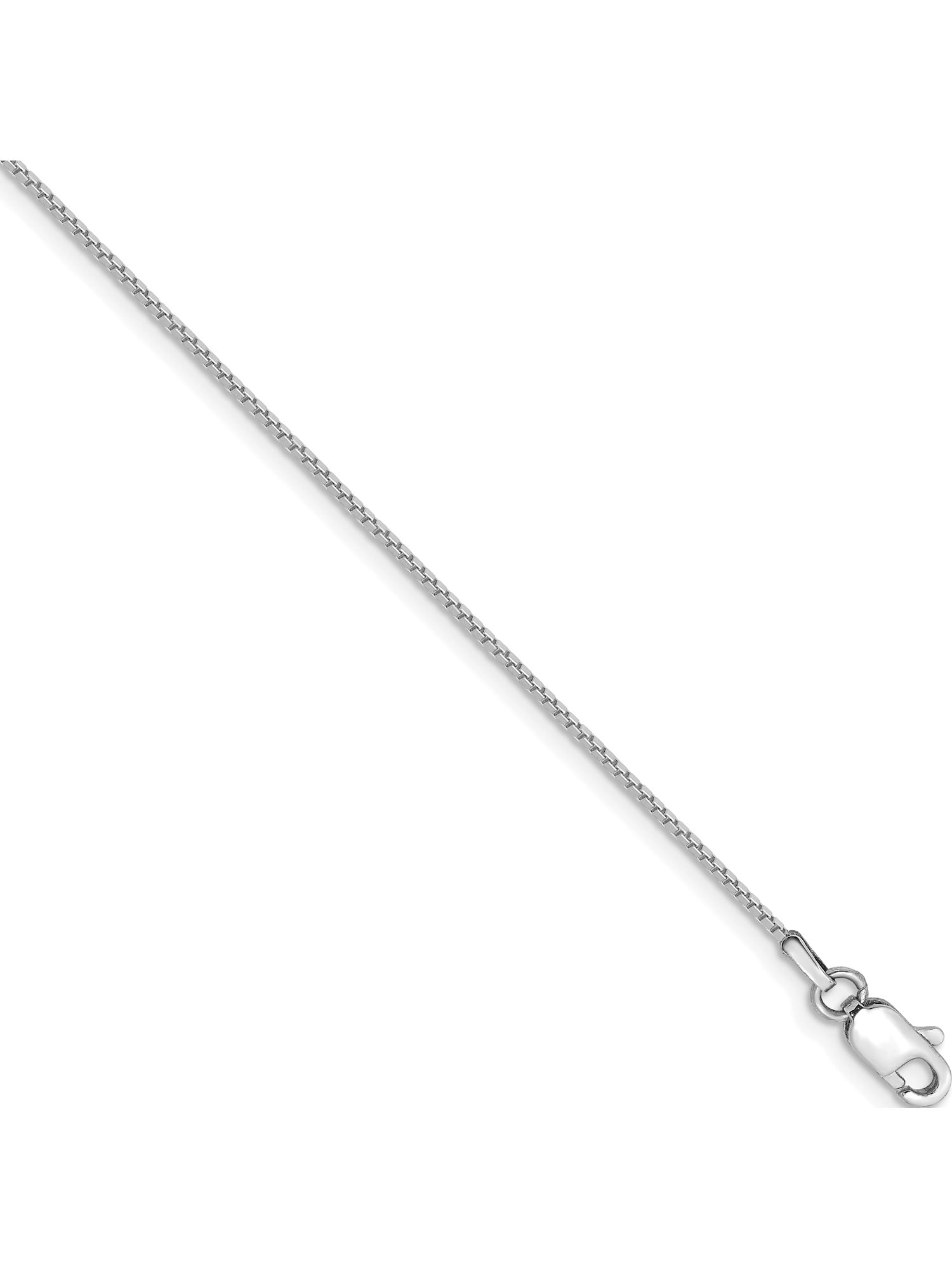 Sterling Silver Rhodium-plated .90mm Box Chain Necklace Multiple Sizes