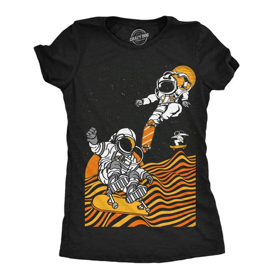 Womens Funny T Shirts Astro Skate Park Space Graphic Tee for Ladies Womens Graphic Tees