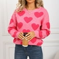 thumbnail image 6 of Fengactive Cute Heart Sweater for Women Knitted Love Sweaters Tops Valentine's Day Outfits Crewneck Long Sleeve Pullover Shirts, 6 of 9