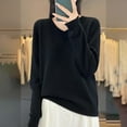 thumbnail image 2 of Plebaso V Neck Sweater for Women Long Sleeve Lightweight Knitted Pullover Womens Solid Color Casual Tops, 2 of 5