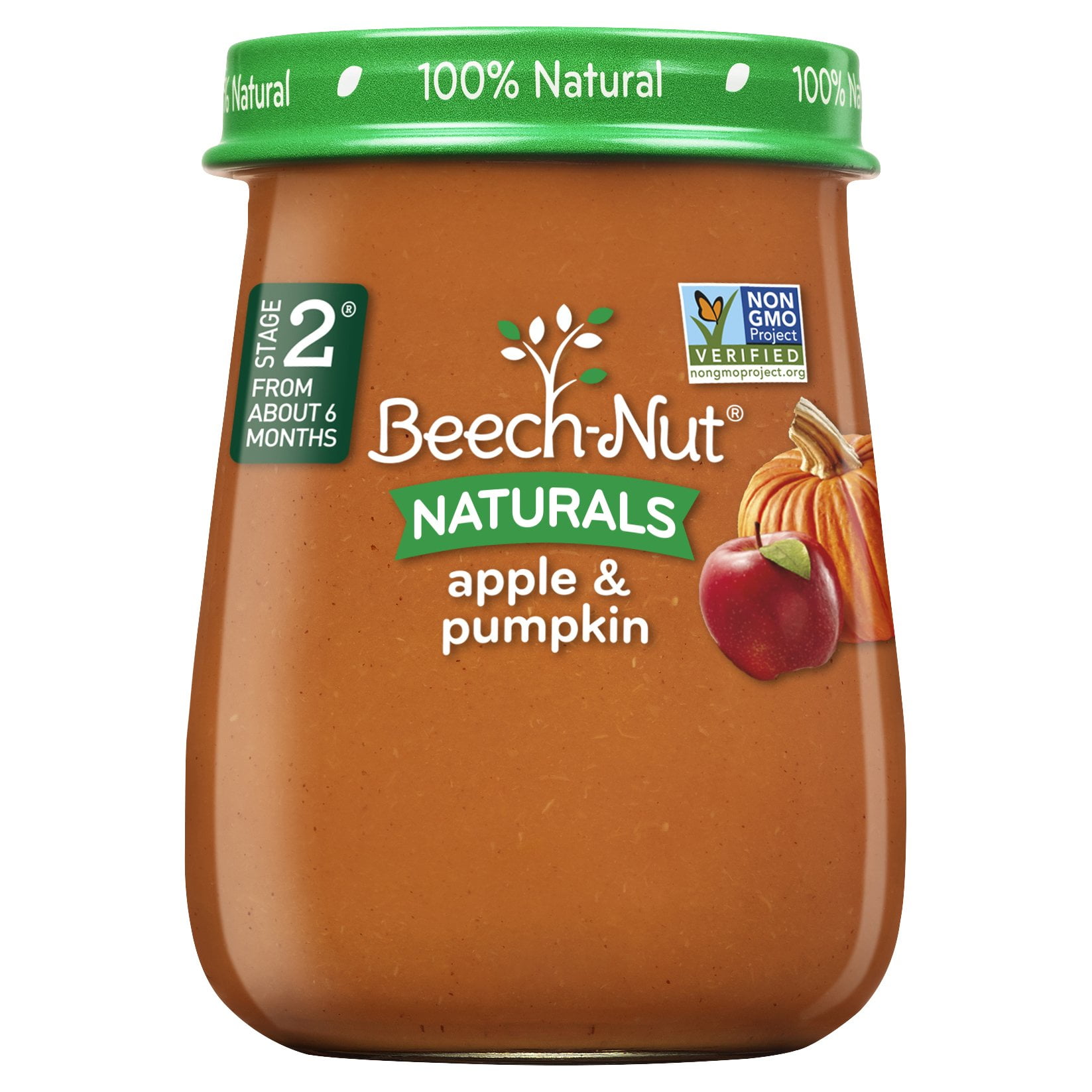 (10 Jars) BeechNut® Naturals Baby Food Jar, Stage 2, Apple & Pumpkin