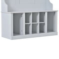 thumbnail image 4 of EUROCO 70.8" Entryway Hall Tree with Storage Bench and Coat Rack, 6 Hooks, 3 Shelves for Hallway Living Room Bedroom Home,White, 4 of 7