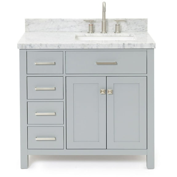 Ariel H037srcwrvo Bristol 37" Free Standing Single Rectangular Basin Vanity Set - Grey