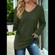 thumbnail image 5 of Blusas de Larga para Mujer, Camisas con Cuello en V, Suéteres Tipo Túnica Ligeros, Moda Verde Oscuro XXL, 5 of 9