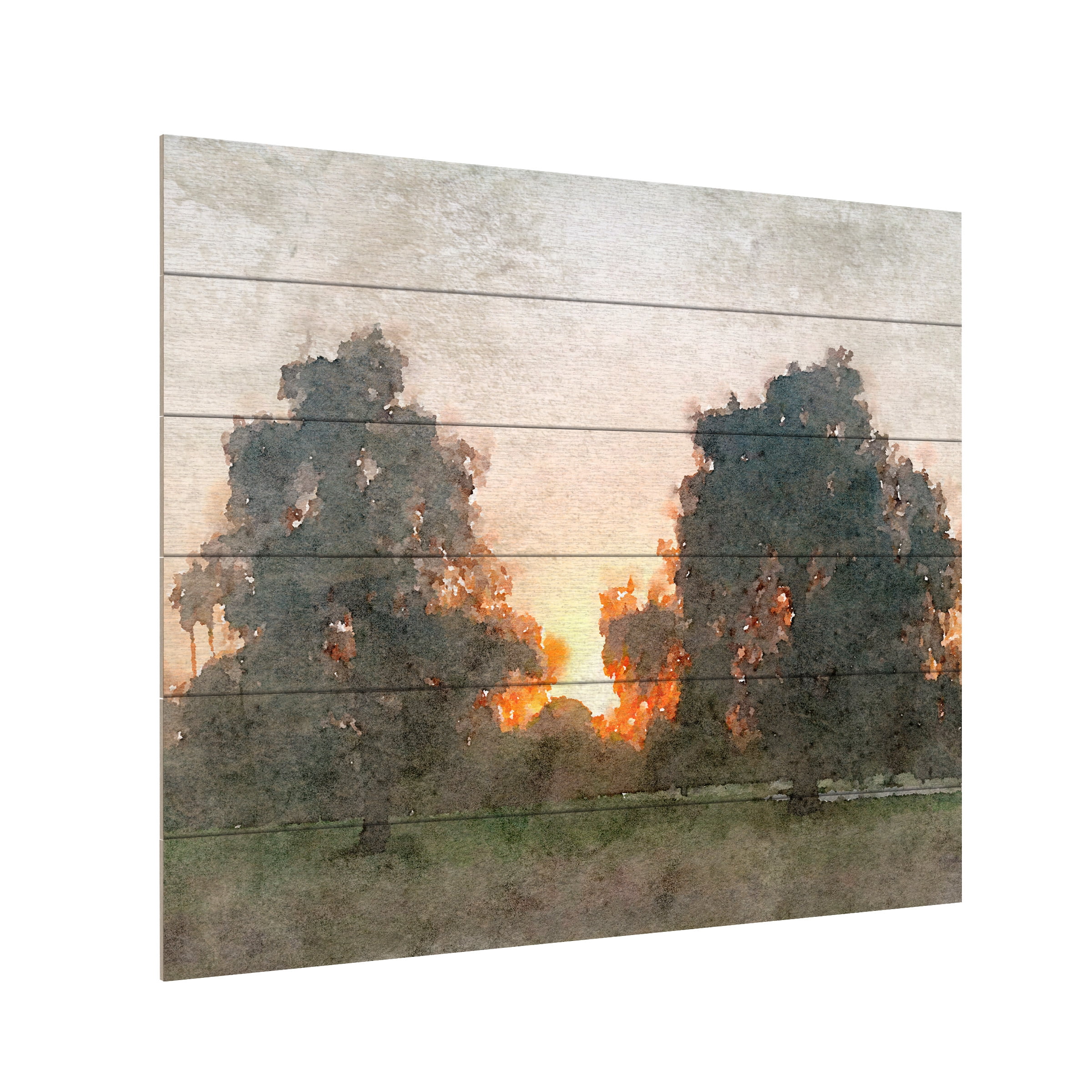 Irena Orlov 'November Morning Mist II' Wood Slat Art 18x22