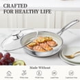 thumbnail image 3 of Innerwell 12 Inch Ceramic Hybrid Tri-Ply Stainless Steel Frying Pans Nonstick W/Lid, Large Induction Skillet Frying Pans for Cooking, 3 of 8