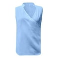 thumbnail image 4 of MIXUE Womens Summer Tops Solid Color Casual V Neck Sleeveless Vest Tank Pullover Tee Shirts Streetwear,Blue,XXL, 4 of 5