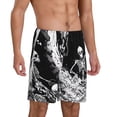 thumbnail image 2 of Balery Skeleton Wave Artwork Pantalones cortos de pijama de punto de algodón para hombre con cinturilla y bolsillos-XX-Large, 2 of 6