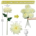 thumbnail image 2 of 6Pcs Chrysanthemum Artificial Flowers 26'' Long Stem Fake Mum Flowers Bouquet Cream White,6"dia Large Flower Heads, 2 of 6