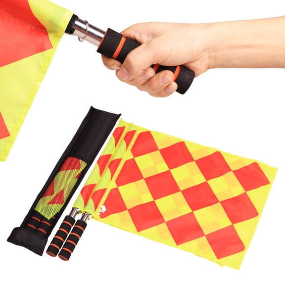 2Pcs Soccer Referee Flags Football Linesman Flags Sports Game Referee Equipment Brazilian Football Match Team Sports Tools